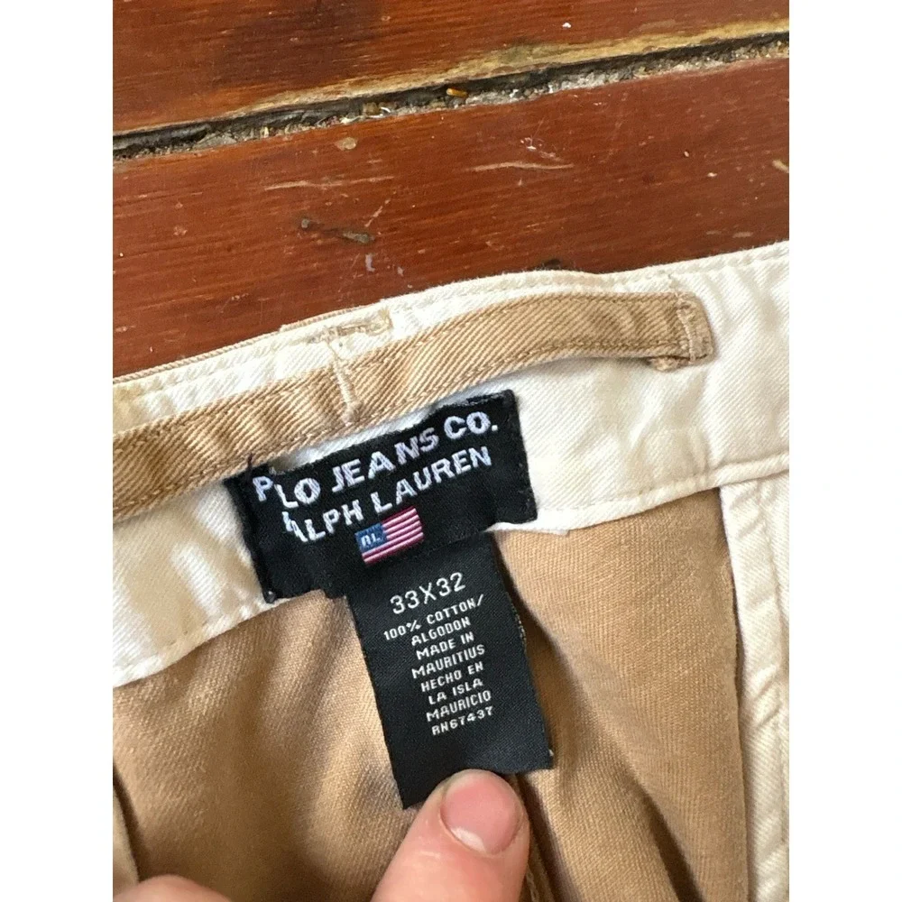 Vintage Polo Ralph Lauren Jeans Co RL67‎ Men's Khaki Chino Pants 33x32